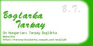 boglarka tarpay business card