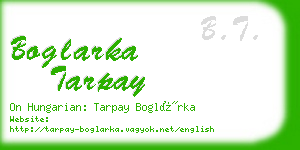 boglarka tarpay business card